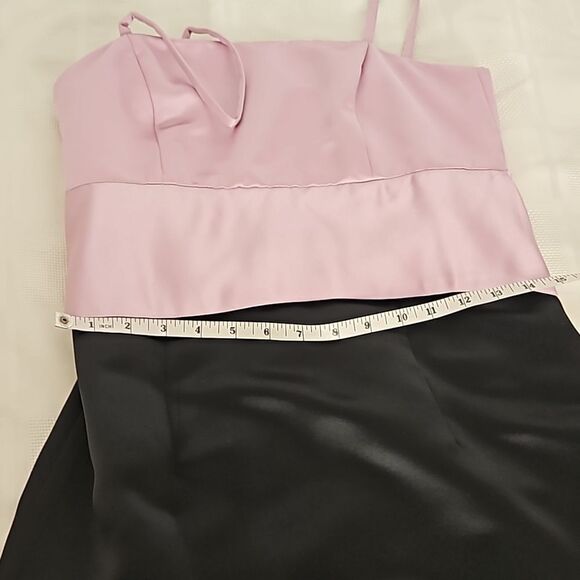 Jones New York Spaghetti Straps With Mega Bow Maxi Dress Pink & Black 4 - Picture 9 of 15